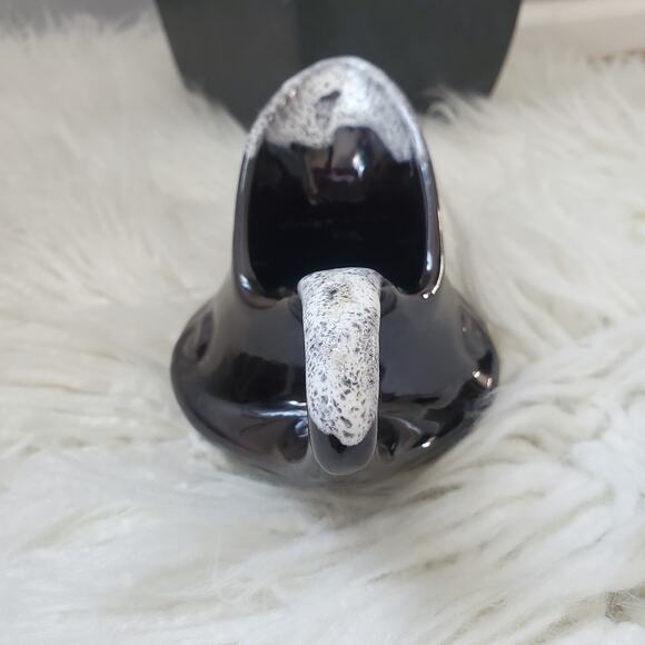 Glazed Pottery Creamer Pitcher Jar Vase Brown Retro Style - Picture 6 of 10